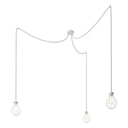 Spider - Lampada a sospensione multipla a 3 cadute con paralume Drop - Bianco