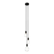 Lampada a sospensione multipla a 3 cadute con finiture in metallo - Nero