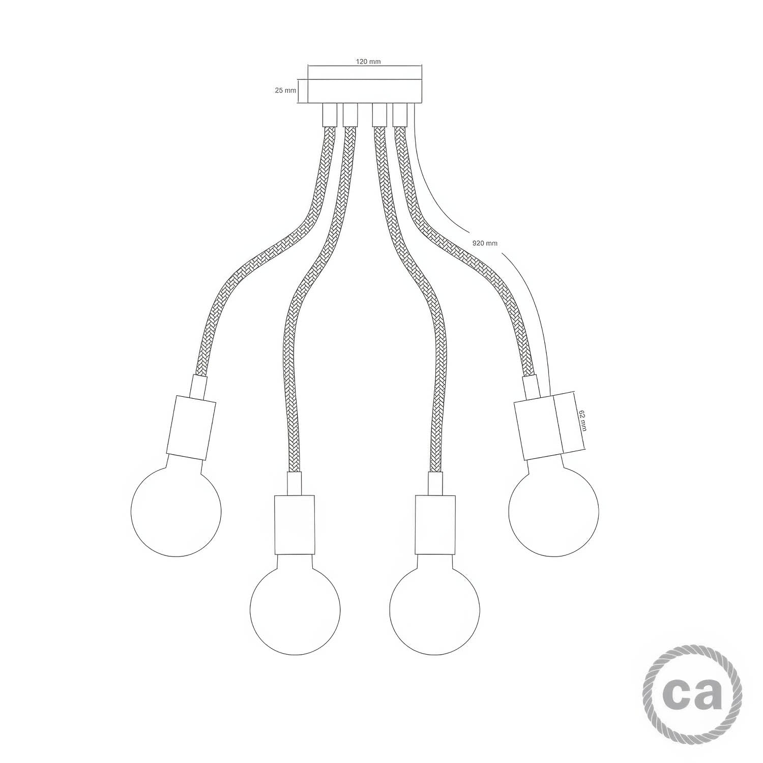 Flex 90 lampada da soffitto snodabile a luce diffusa con lampadina LED G95 - Titanio satinato