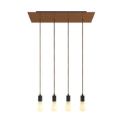 Lampada a sospensione a 4 cadute con XXL Rose-One rettangolare 675 mm con finiture in metallo - Rame satinato