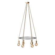 Lampadario Cage a 6 cadute Globo - Bronzo satinato