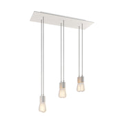Lampada a sospensione a 6 cadute con XXL Rose-One rettangolare 675 mm con finiture in metallo - Bianco opaco