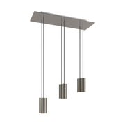 Lampada a sospensione a 6 cadute con XXL Rose-One rettangolare 675 mm con paralume in metallo Tub-E14 - Acciaio satinato