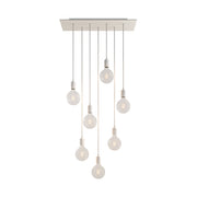 Lampada a sospensione a 7 cadute con XXL Rose-One rettangolare 675 mm con finiture in metallo - Bianco opaco