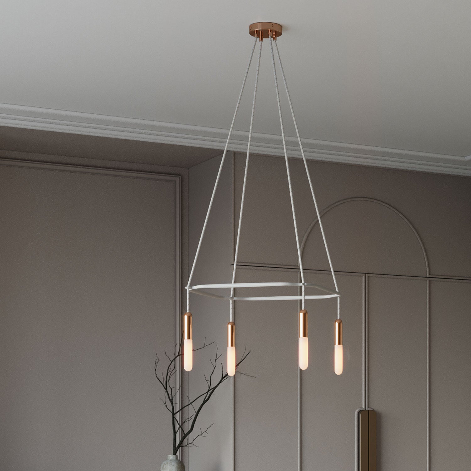 Lampadario Cage a 4 cadute P-Light - Rame