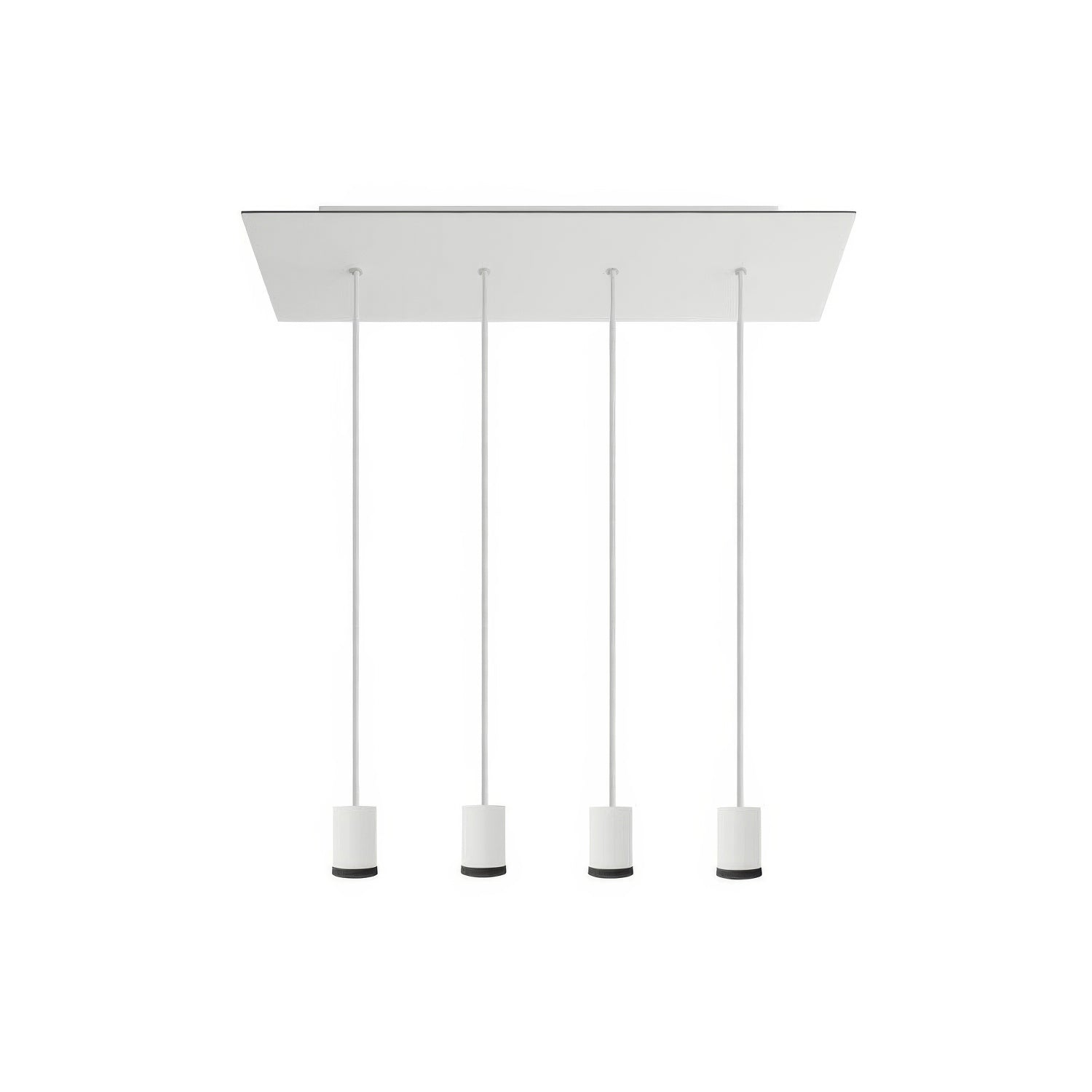 Lampada faretto a sospensione 4 cadute GU1d0 con XXL Rose-One rettangolare 675 mm  - Bianco opaco