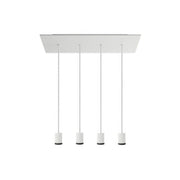 Lampada faretto a sospensione 4 cadute GU1d0 con XXL Rose-One rettangolare 675 mm  - Bianco opaco