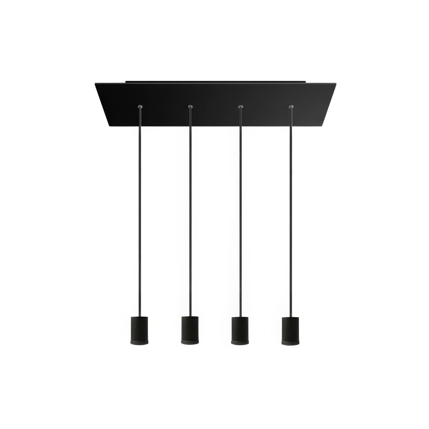 Lampada faretto a sospensione 4 cadute GU1d0 con XXL Rose-One rettangolare 675 mm  - Nero