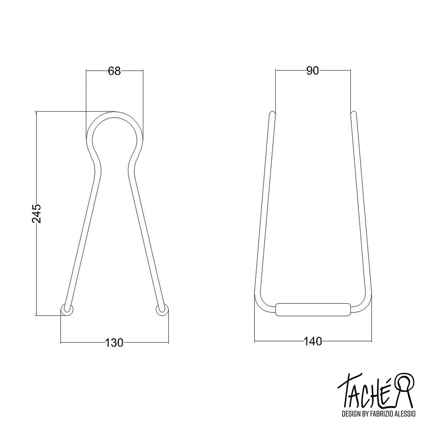Taché, supporto per lampadina - Zig Zag Grigio scuro