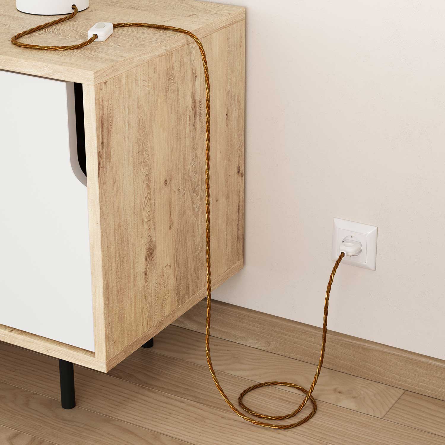 Corda elettrica in tessuto Borbone - L'Originale Creative Cables, adatto per impianti a vista di design - TG03