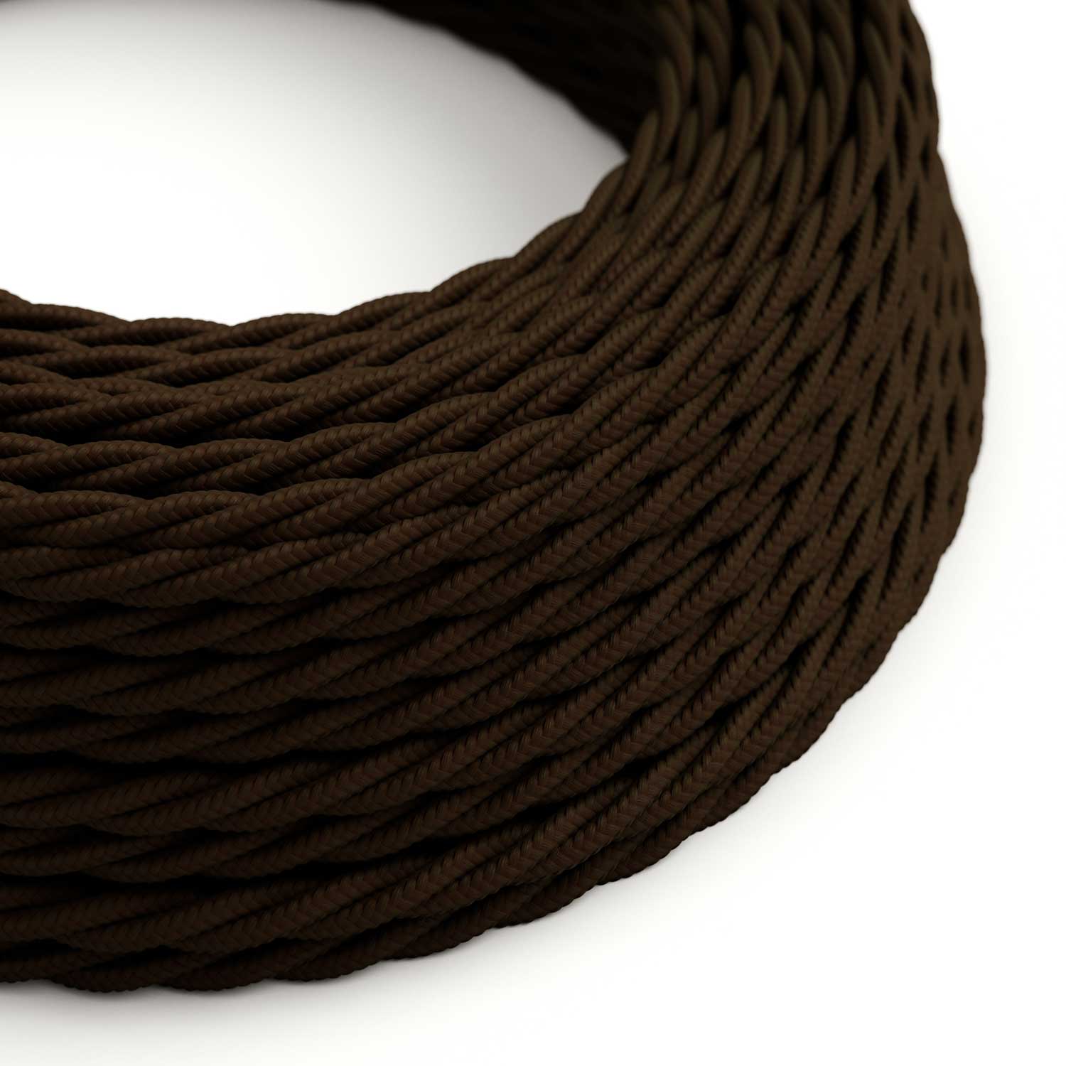 Cavo elettrico in tessuto trecciato Marrone Espresso - L'Originale Creative Cables, per lampade fai-da-te personalizzate - TM13