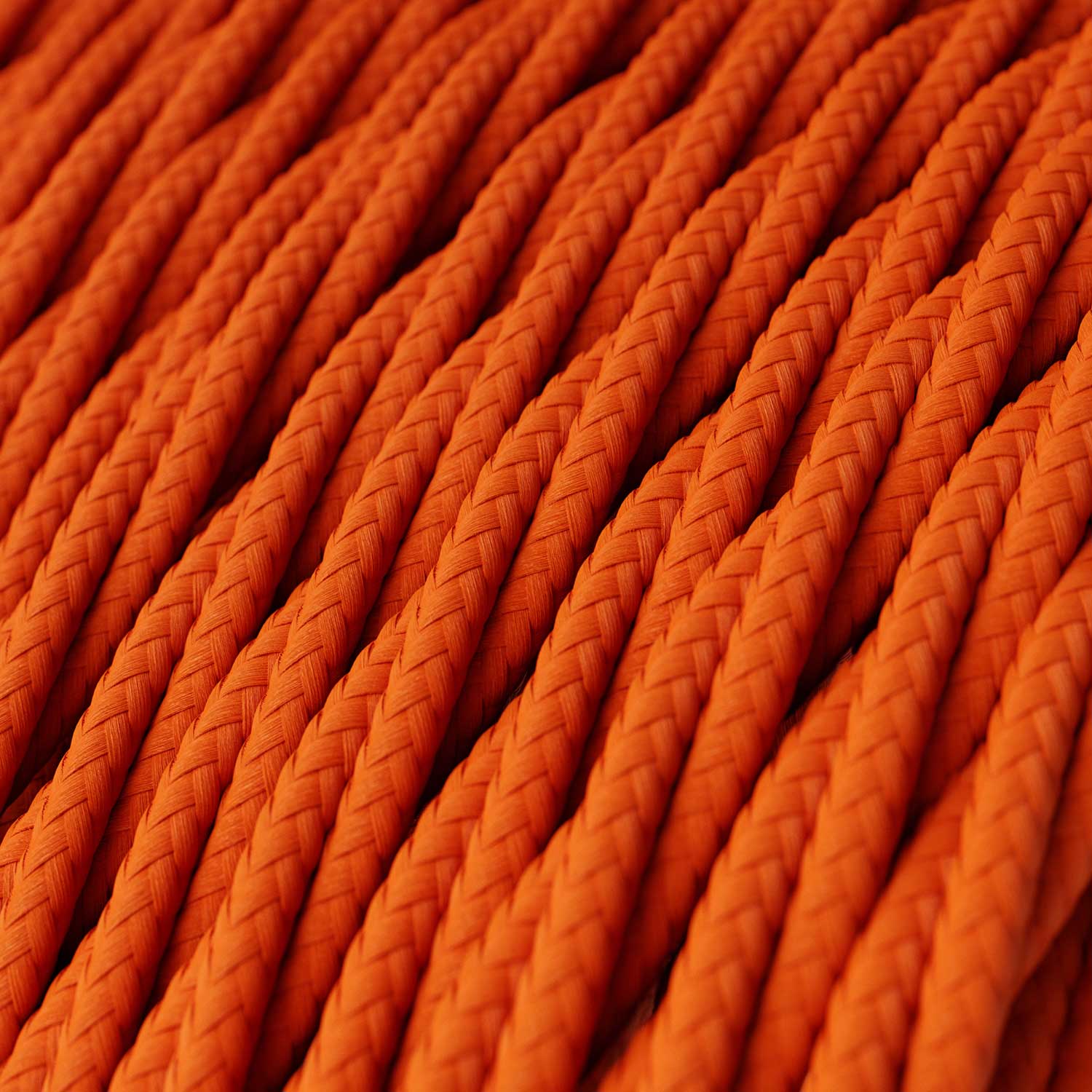Cavo colorato in tessuto trecciato Arancione Fiamma - L'Originale Creative Cables, ideale per lampade creative - TM15