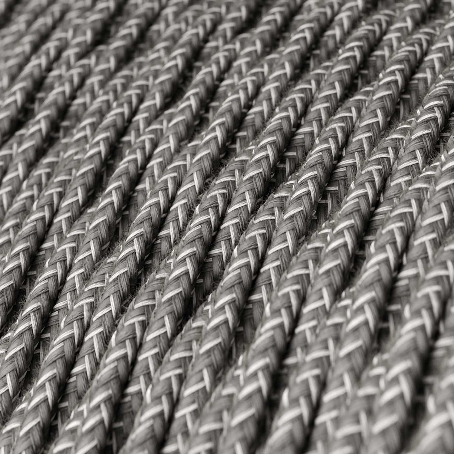 Cavo elettrico trecciato Grigio Melange in lino - L'Originale Creative Cables, per luci fai-da-te - TN02