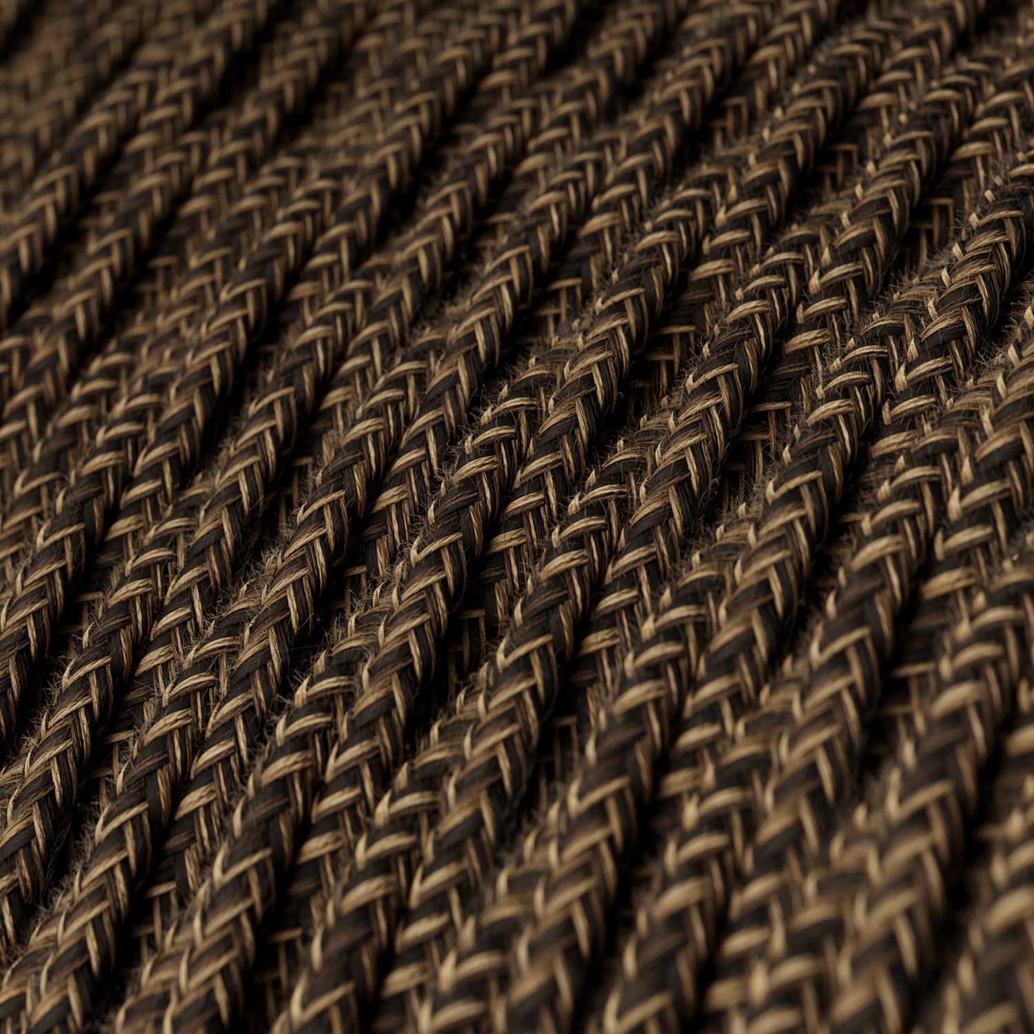 Cavo elettrico trecciato in lino Marrone Melange - L'Originale Creative Cables, perfetto per decorazioni luminose uniche - TN04