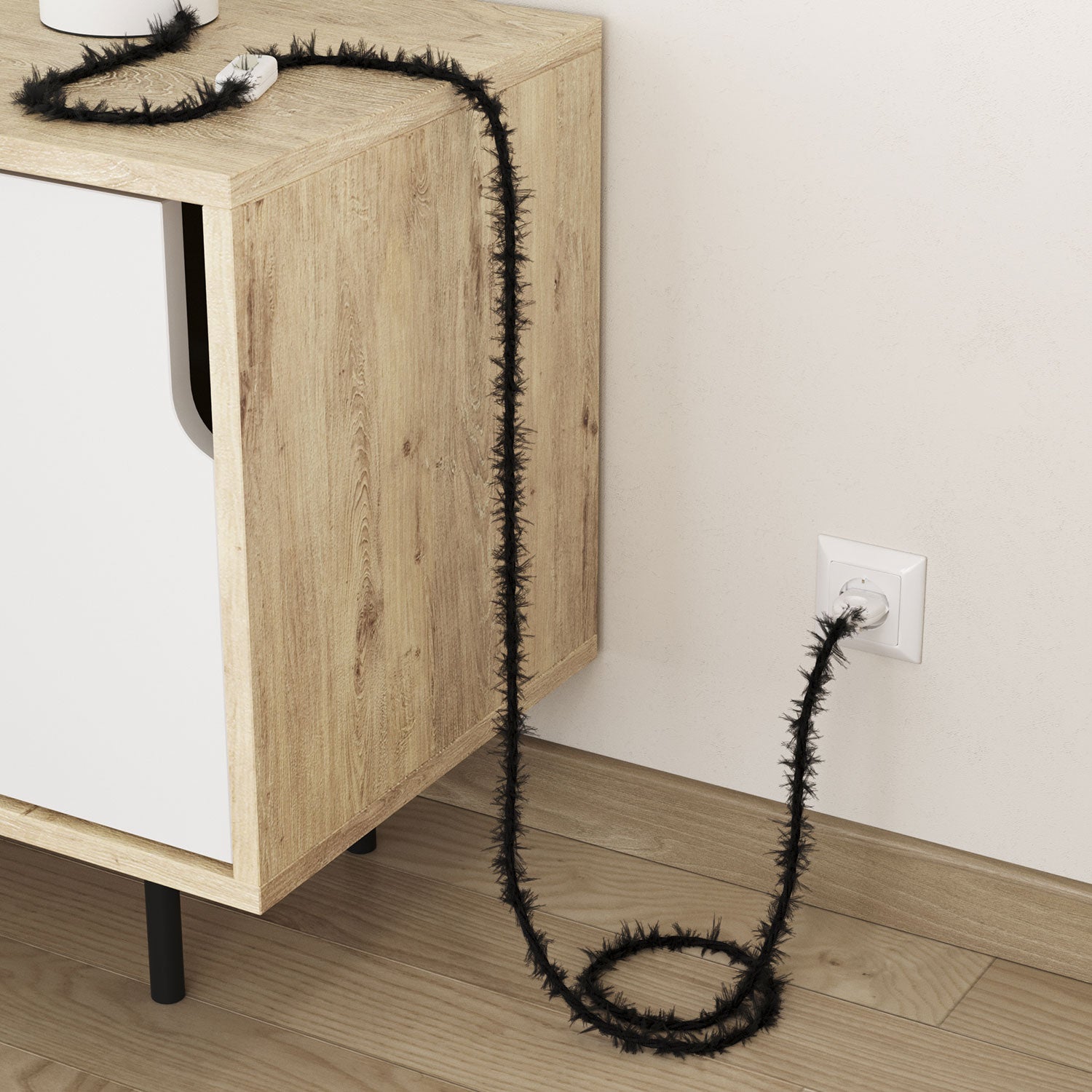 Cavo elettrico in tessuto Nero Carbone Marlene - L'Originale Creative Cables, ideale per lampadari creativi - TP04