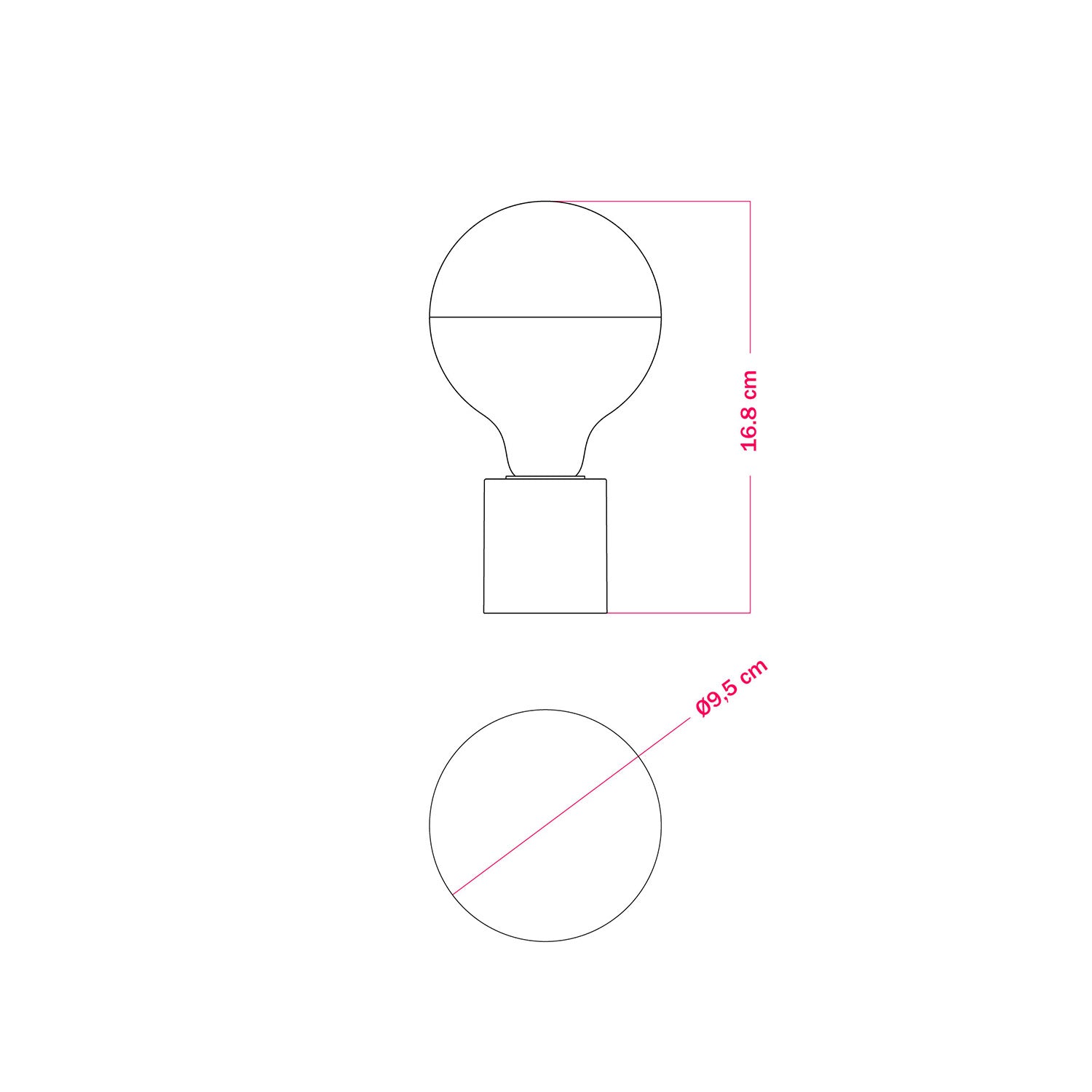 Applique Bianca con lampadina a vista mezza sfera argento - Waterproof IP44 - IO