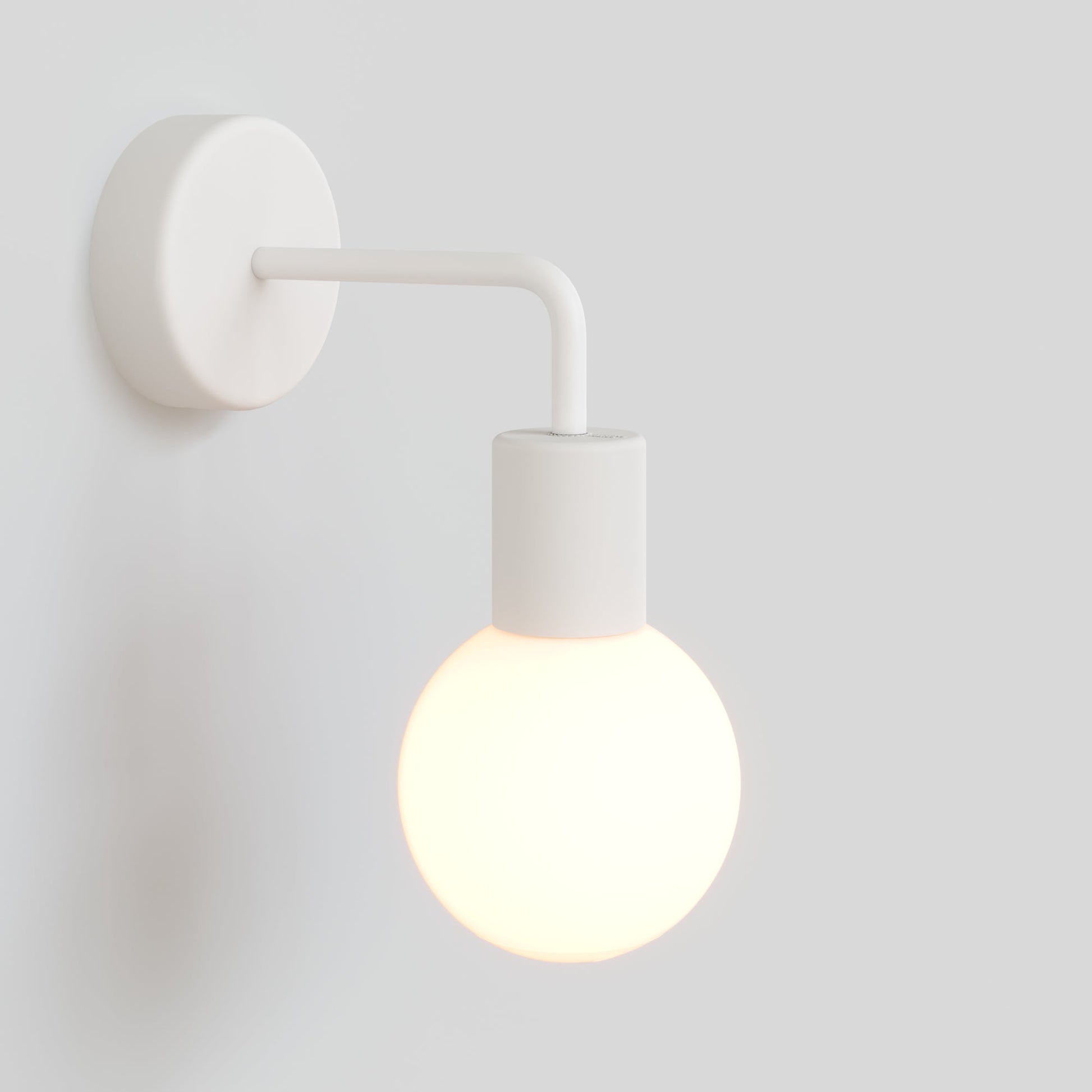 Applique da esterno Modulair IP65 con estensione a L e paralume a sfera infrangibile Unbreak-a-Ball - Bianco