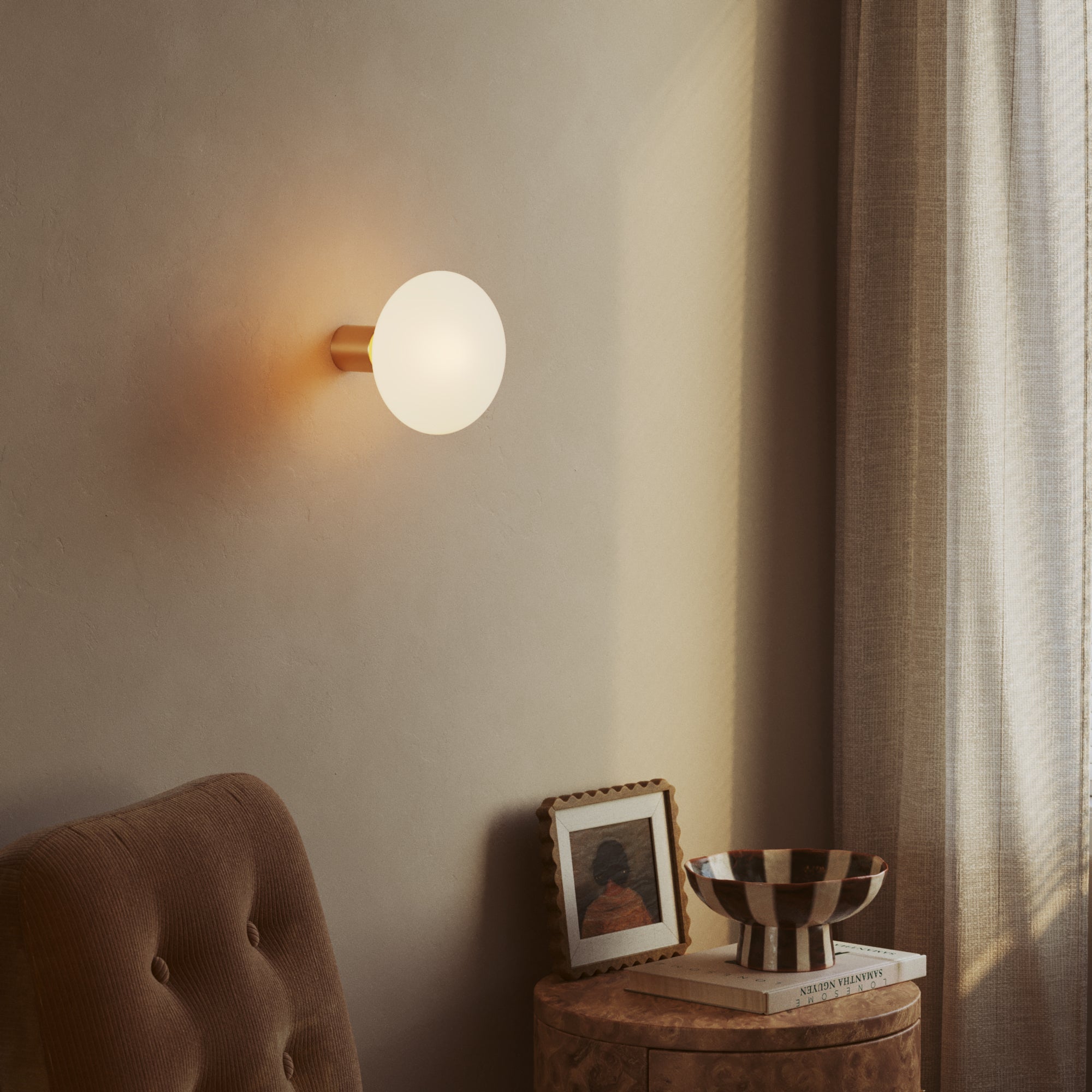 Applique in metallo con lampadina LED Ellipse effetto porcellana - Bronzo satinato
