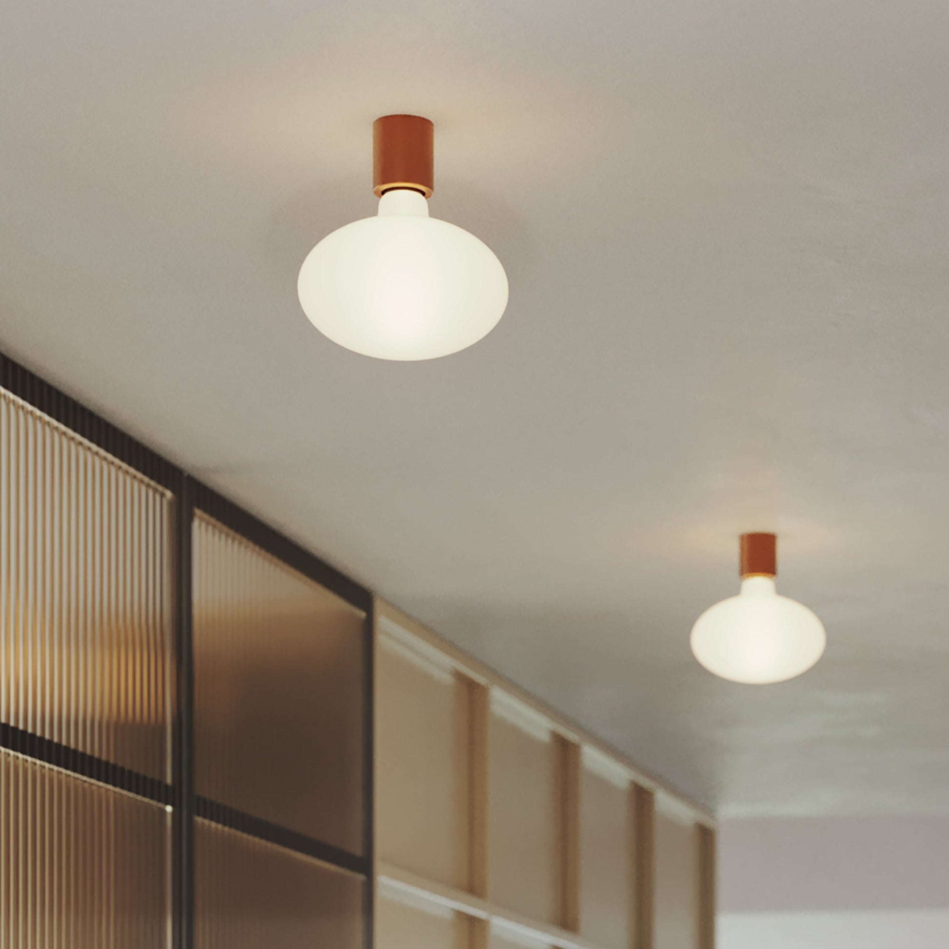 Applique in metallo con lampadina LED Ellipse effetto porcellana - Rame satinato