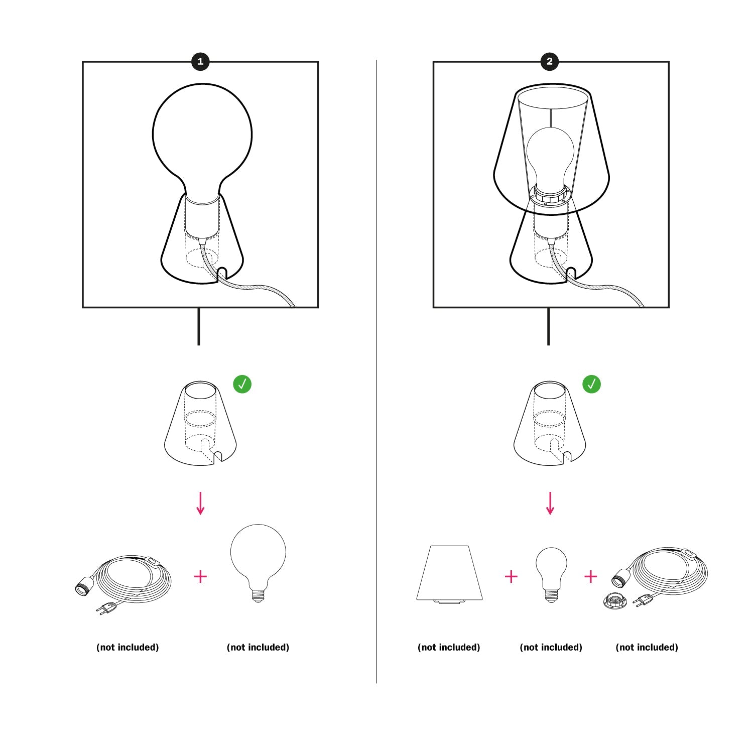 Base lampada in legno - Cono