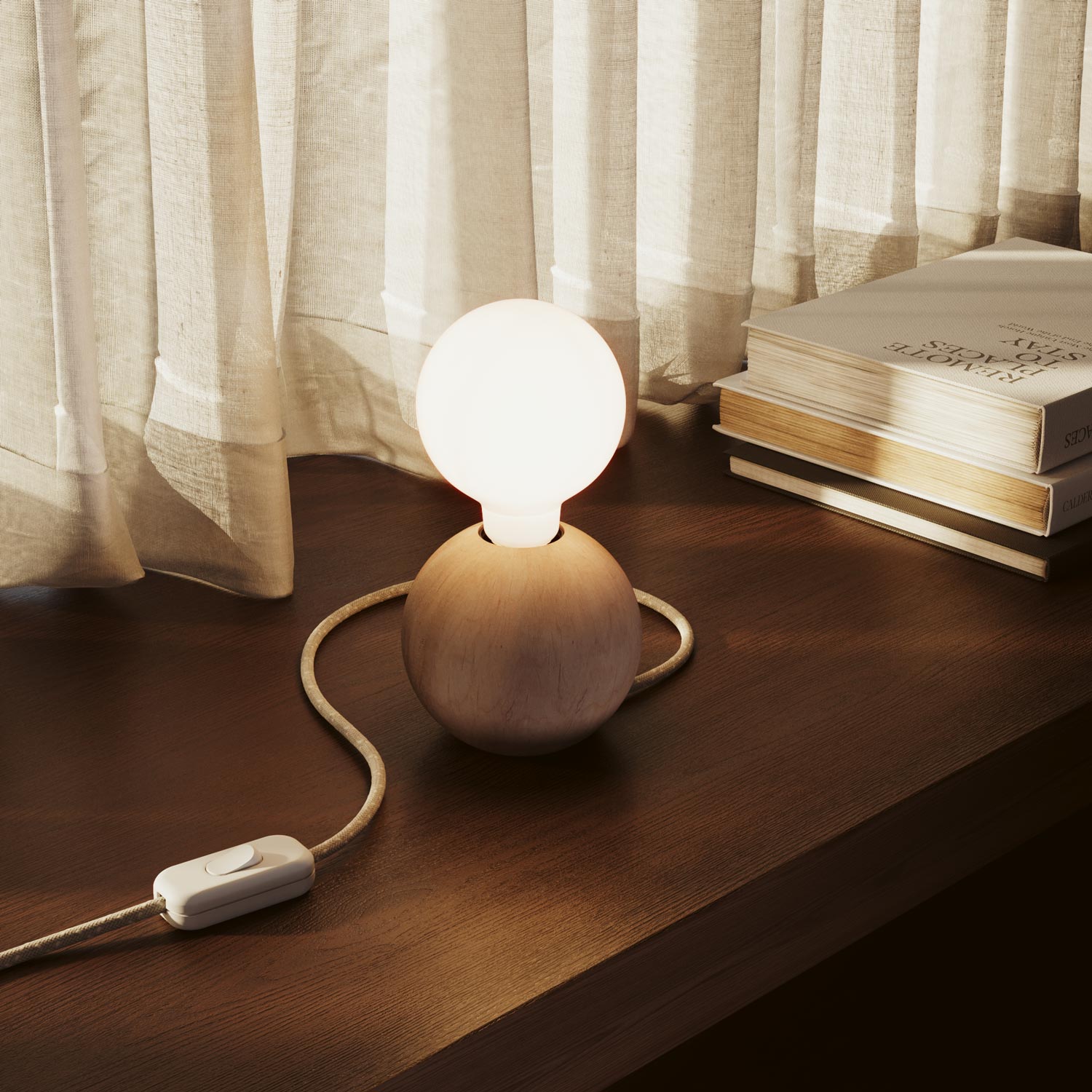 Base lampada in legno - Sfera