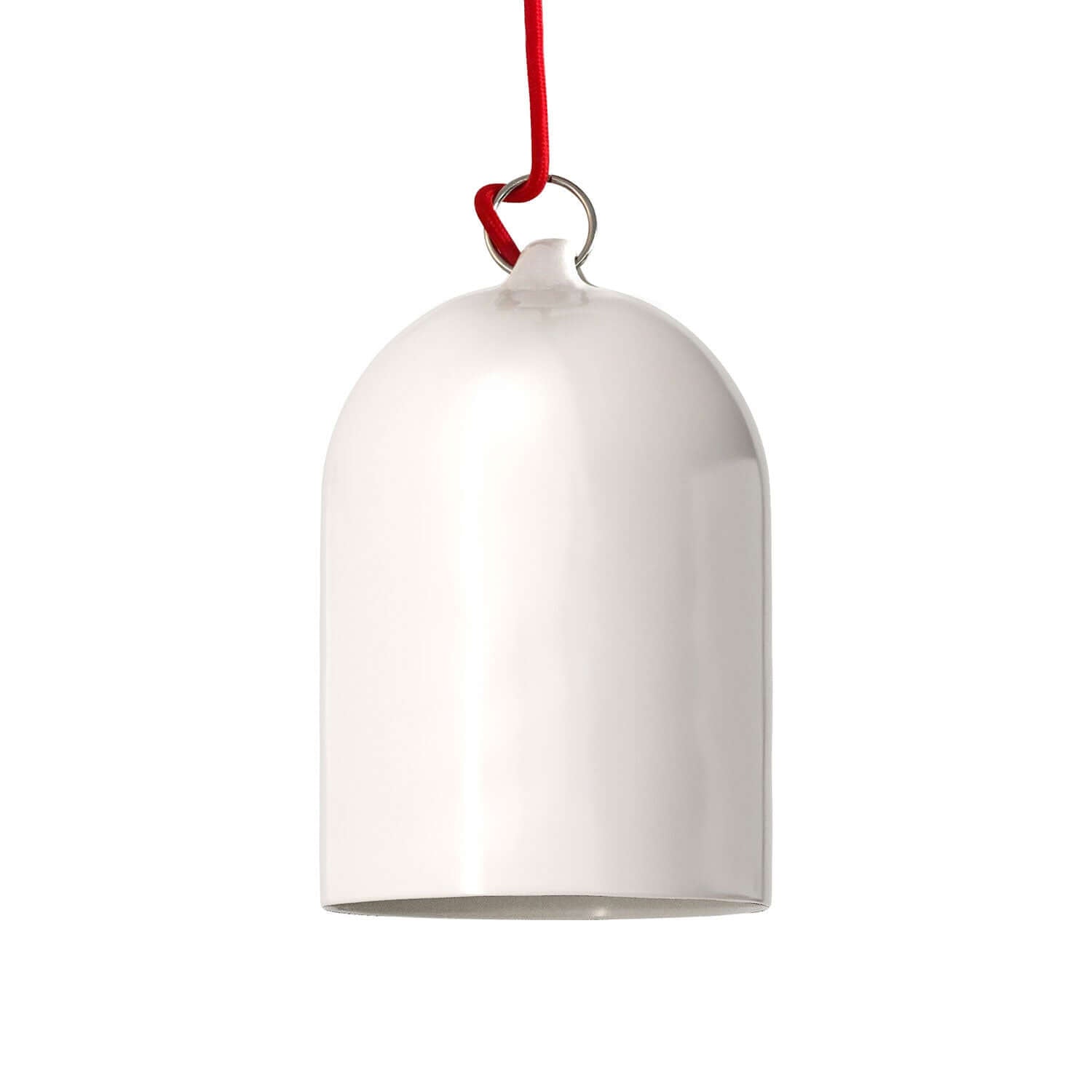 Campana Mini, paralume XS in ceramica per sospensione - Made in Italy - Bianco lucido - Creative Cables