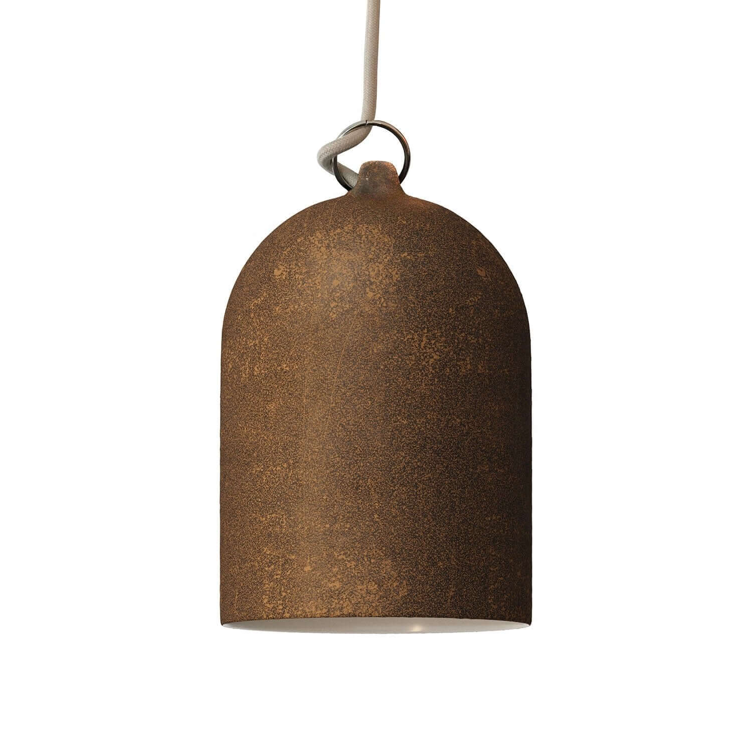 Campana Mini, paralume XS in ceramica per sospensione - Made in Italy - Effetto corten - Creative Cables
