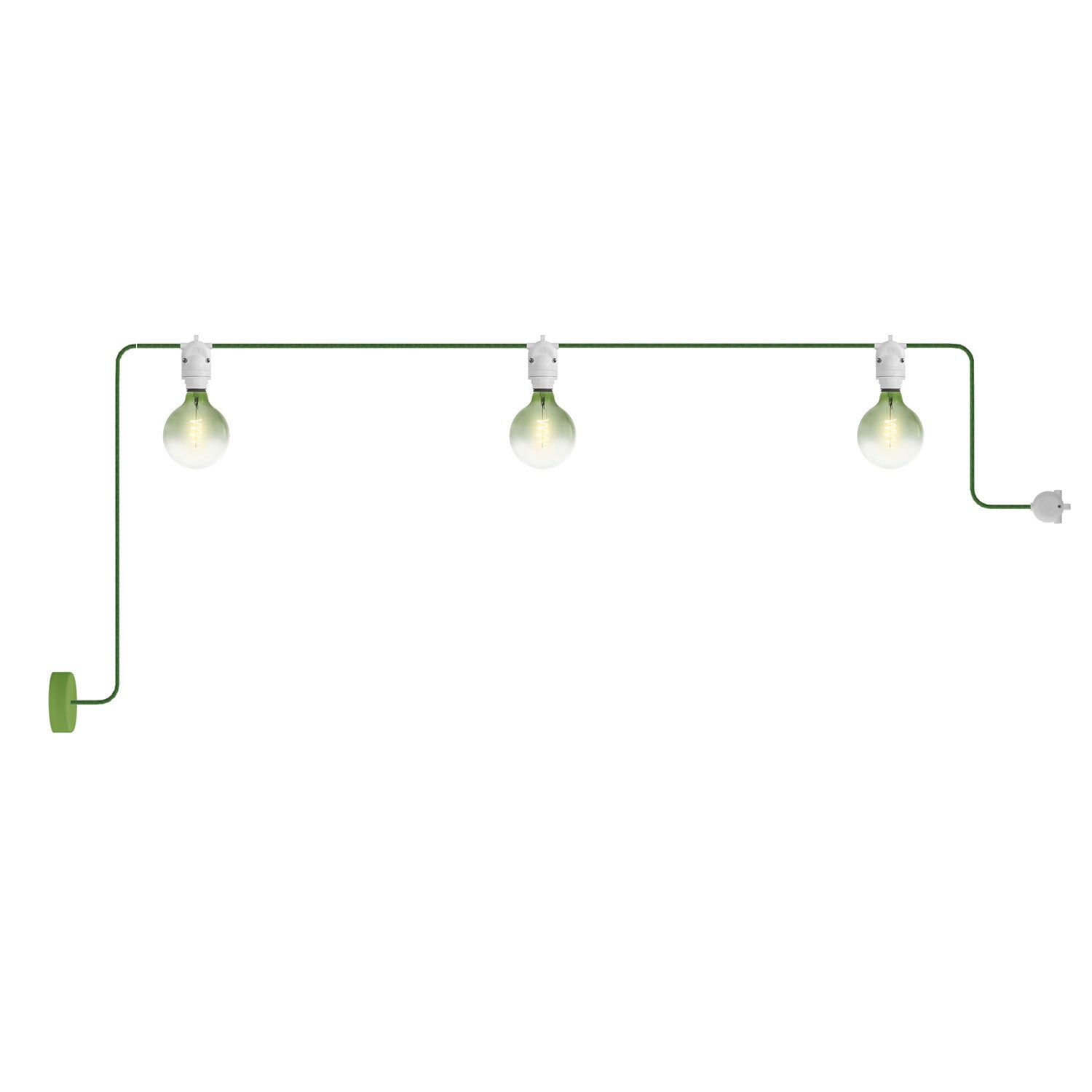 Catenaria Modulair da esterno IP65 con 3 luci e rosone - Bianco