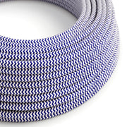 Cavo colorato per illuminazione Classic Blue e Bianco Ottico ZigZag - L'Originale Creative Cables, per lampade fai da te - RZ12