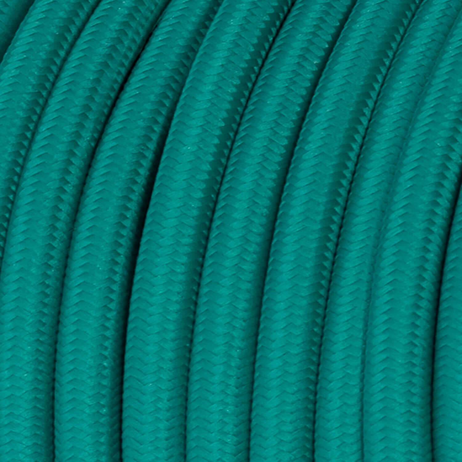 Cavo tessile lucido color Turchese - L'Originale Creative Cables, progettato per valorizzare le tue lampade - RM71