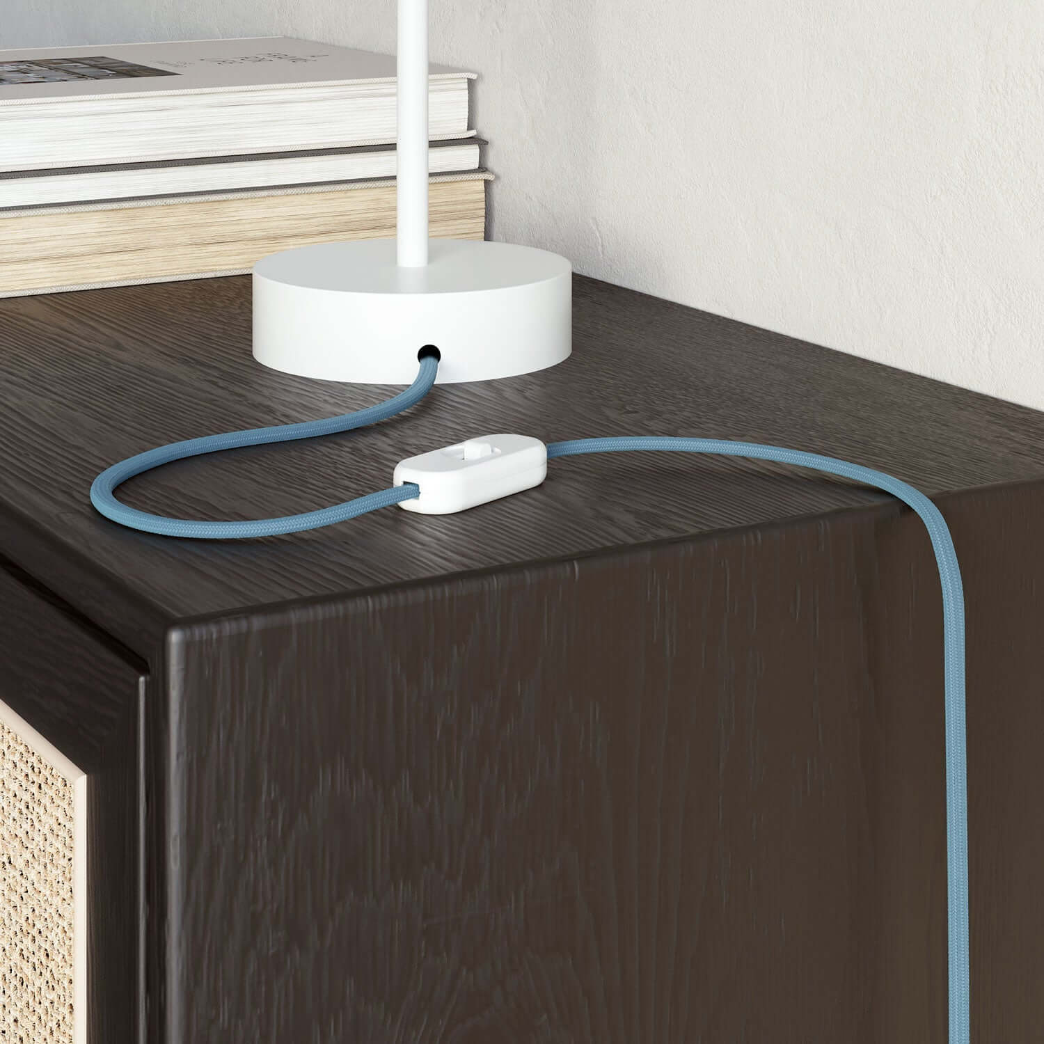 Cavo tessile piatto Azzurro Baby - PM17