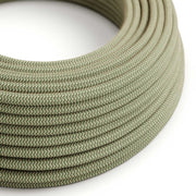 Cavo tessile Verde Timo e Beige ZigZag - L'Originale Creative - Cables - RD72 rotondo 2x0,75mm / 3x0,75mm - Creative Cables