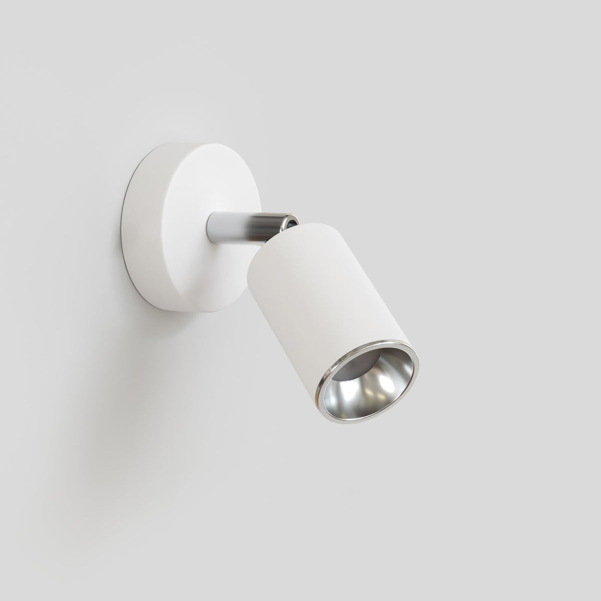 Faretto GU10 orientabile da parete o soffitto Bispot - Bianco opaco / Cromo - Creative Cables