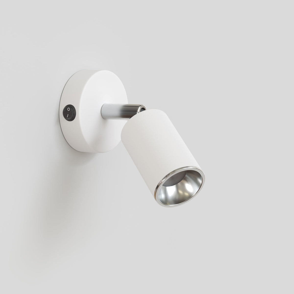 Faretto GU10 orientabile da parete o soffitto Bispot - Bianco opaco / Cromo - Creative Cables