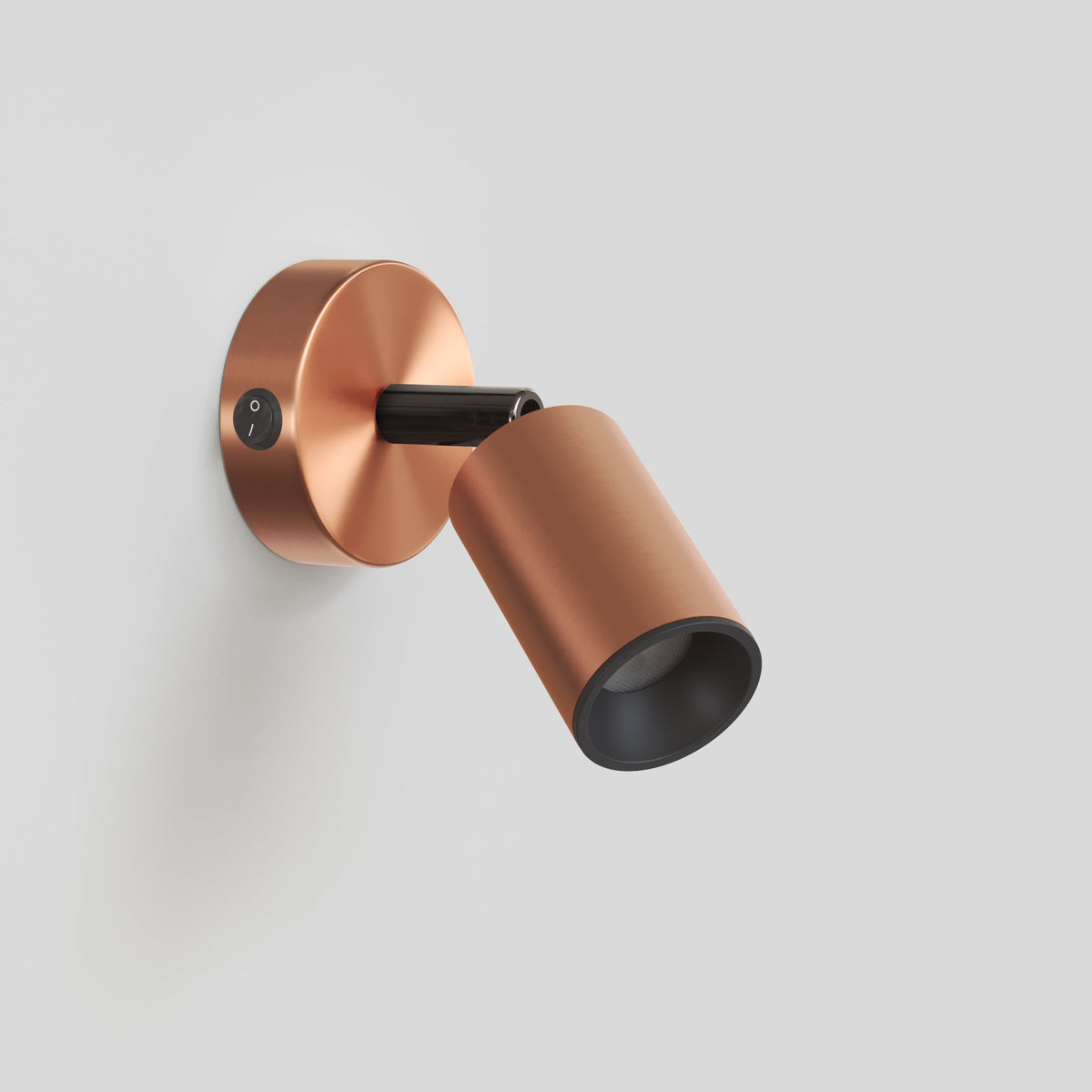 Faretto GU10 orientabile da parete o soffitto Bispot - Rame satinato / Nero - Creative Cables