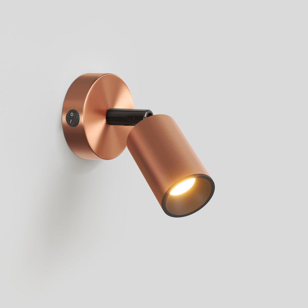 Faretto GU10 orientabile da parete o soffitto Bispot - Rame satinato / Nero - Creative Cables