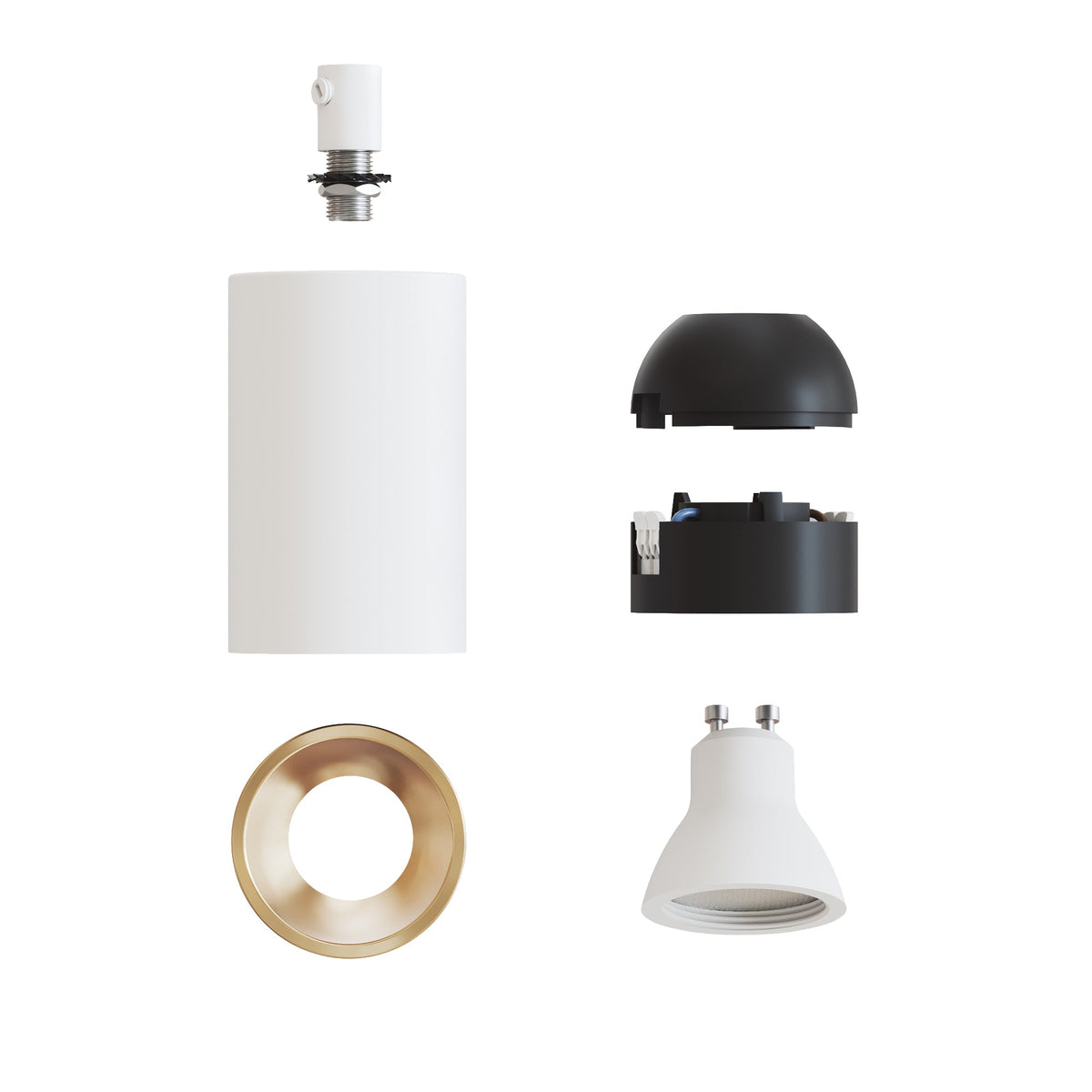 Faretto GU10 Spotlight LED Bispot - Bianco opaco / Bronzo satinato - Creative Cables