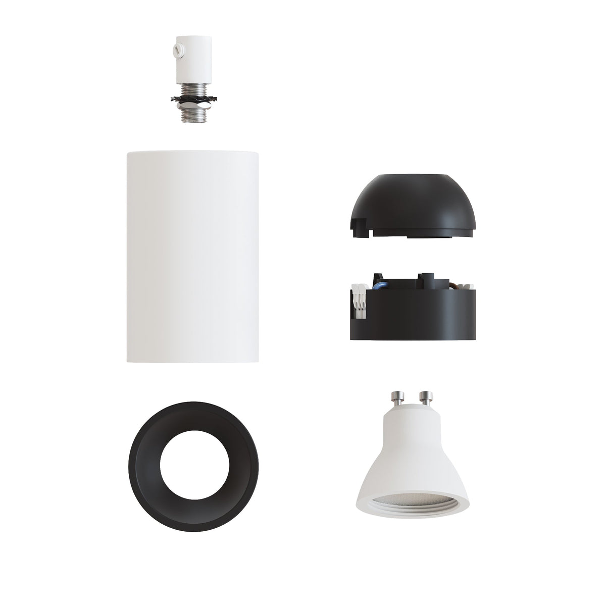 Faretto GU10 Spotlight LED Bispot - Bianco opaco / Nero - Creative Cables