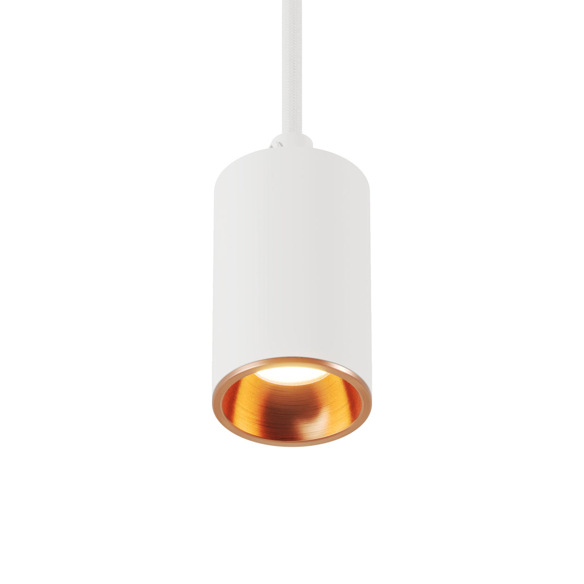 Faretto GU10 Spotlight LED Bispot - Bianco opaco / Rame satinato - Creative Cables