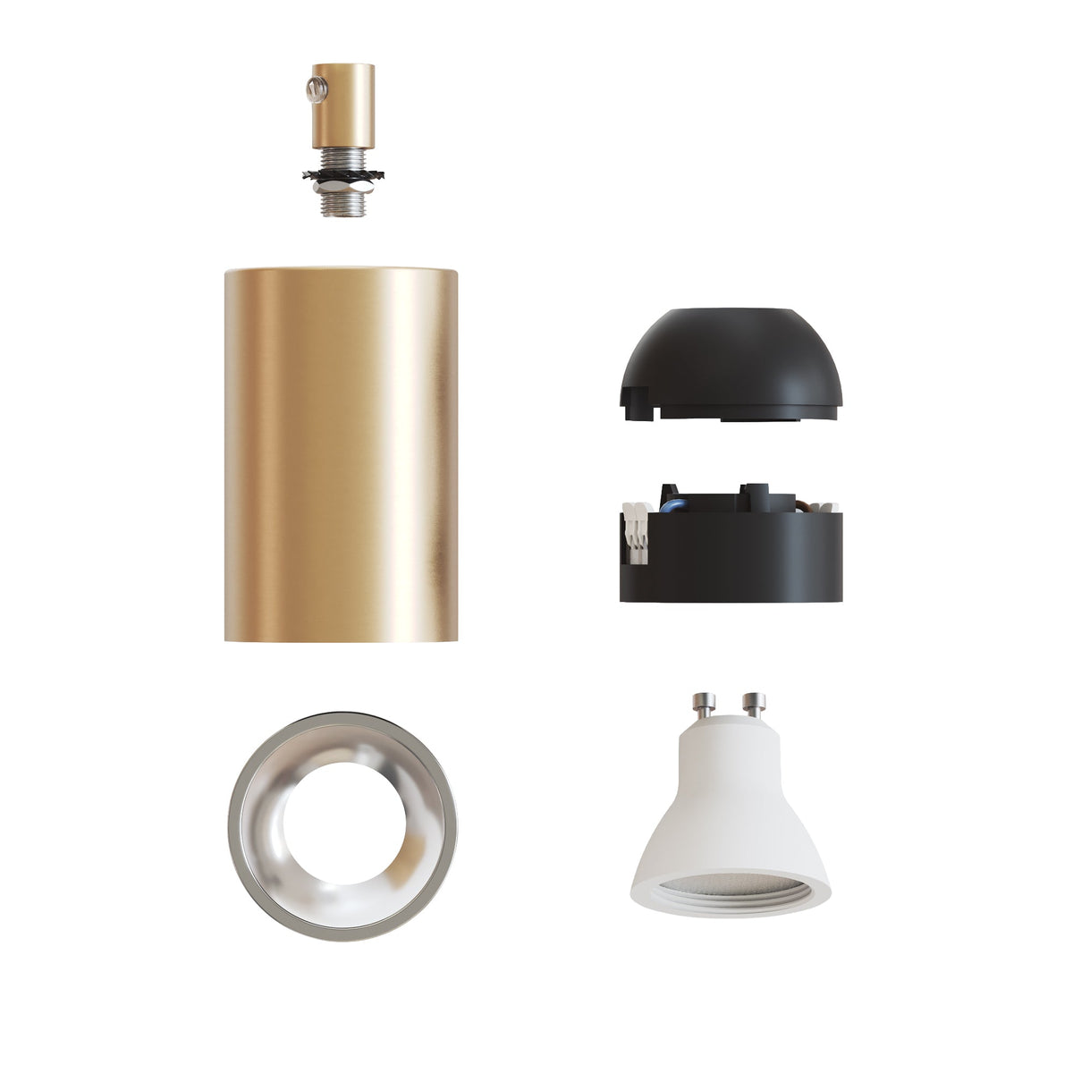 Faretto GU10 Spotlight LED Bispot - Bronzo satinato / Cromo - Creative Cables