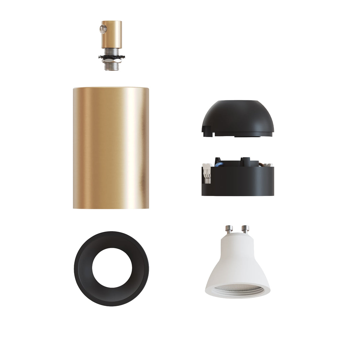 Faretto GU10 Spotlight LED Bispot - Bronzo satinato / Nero - Creative Cables