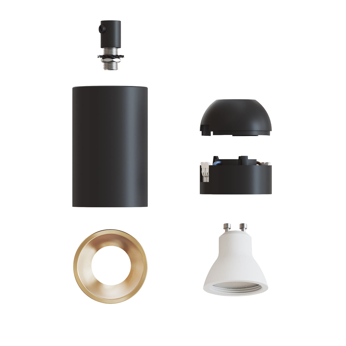 Faretto GU10 Spotlight LED Bispot - Nero / Bronzo satinato - Creative Cables