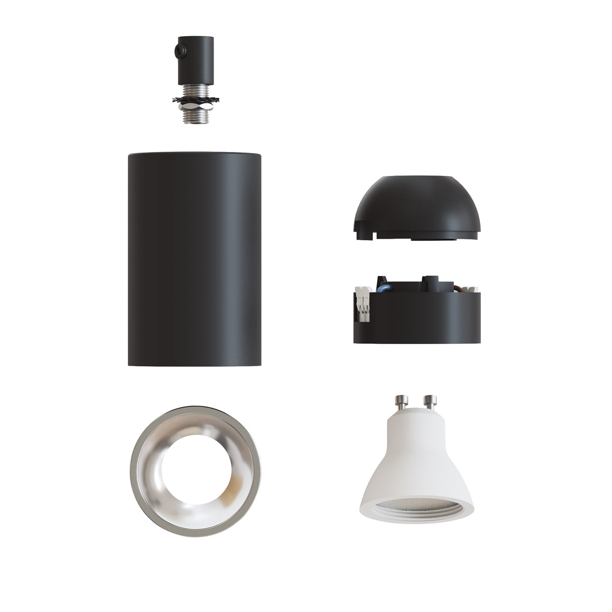 Faretto GU10 Spotlight LED Bispot - Nero / Cromo - Creative Cables