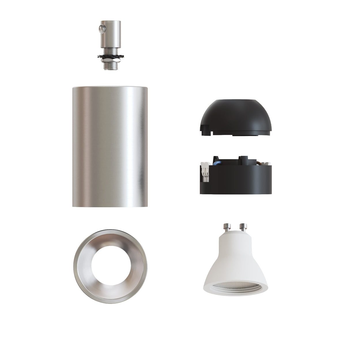 Faretto GU10 Spotlight LED Bispot - Titanio satinato - Creative Cables