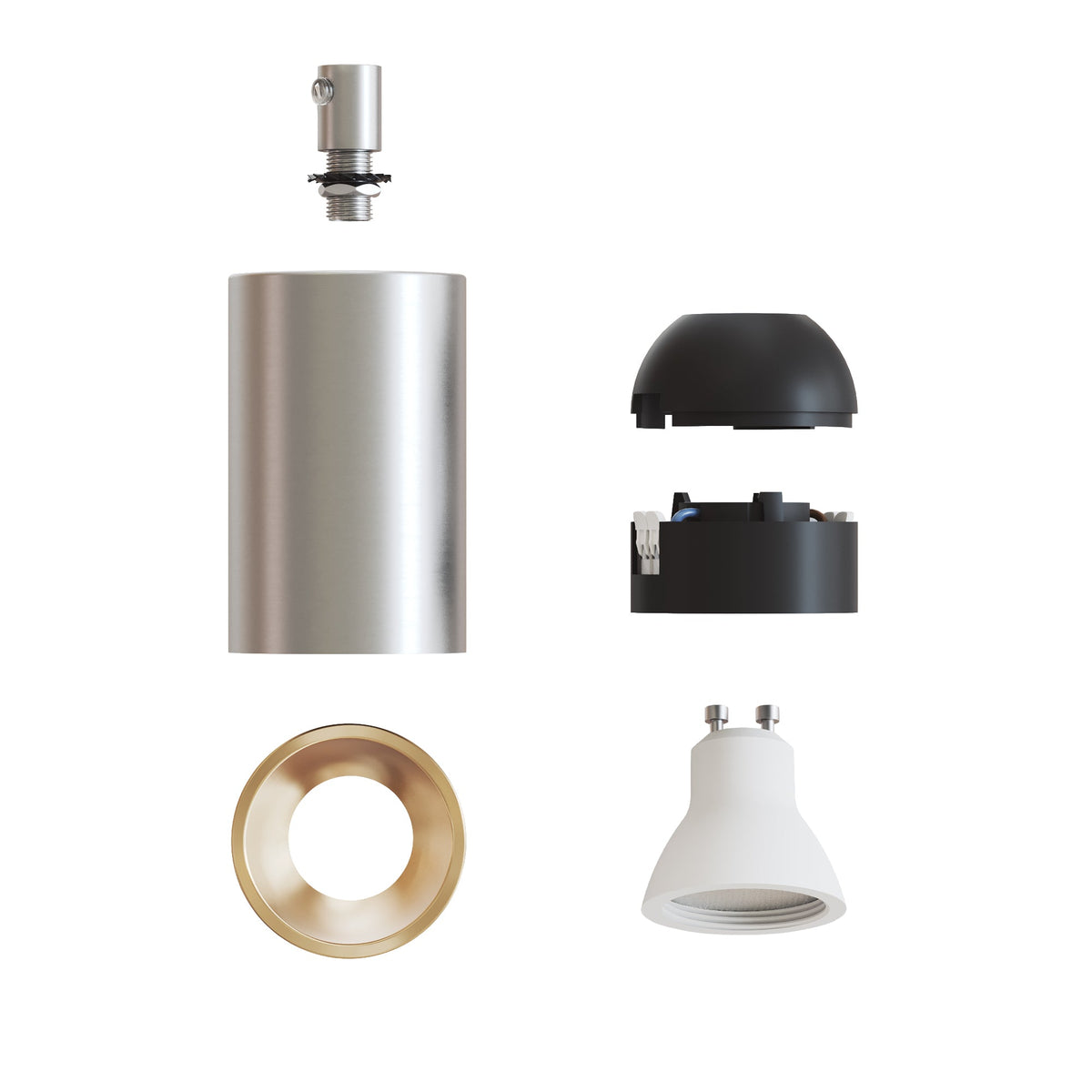 Faretto GU10 Spotlight LED Bispot - Titanio satinato / Bronzo satinato - Creative Cables