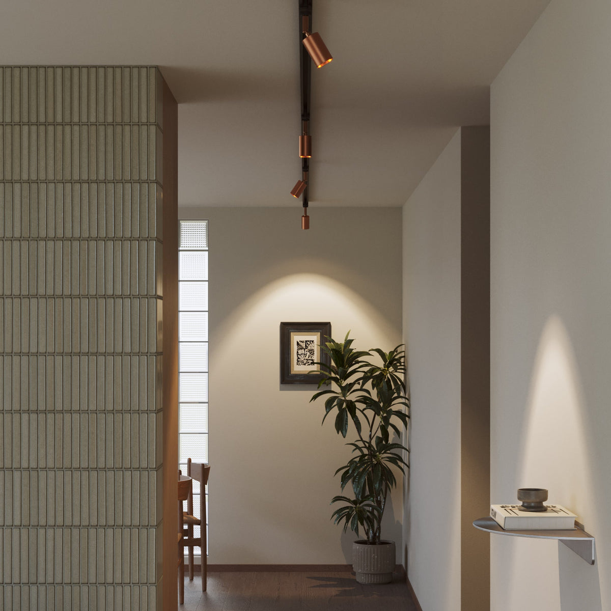 Faretto orientabile Bispot per sistema a binario - Rame satinato - Creative Cables