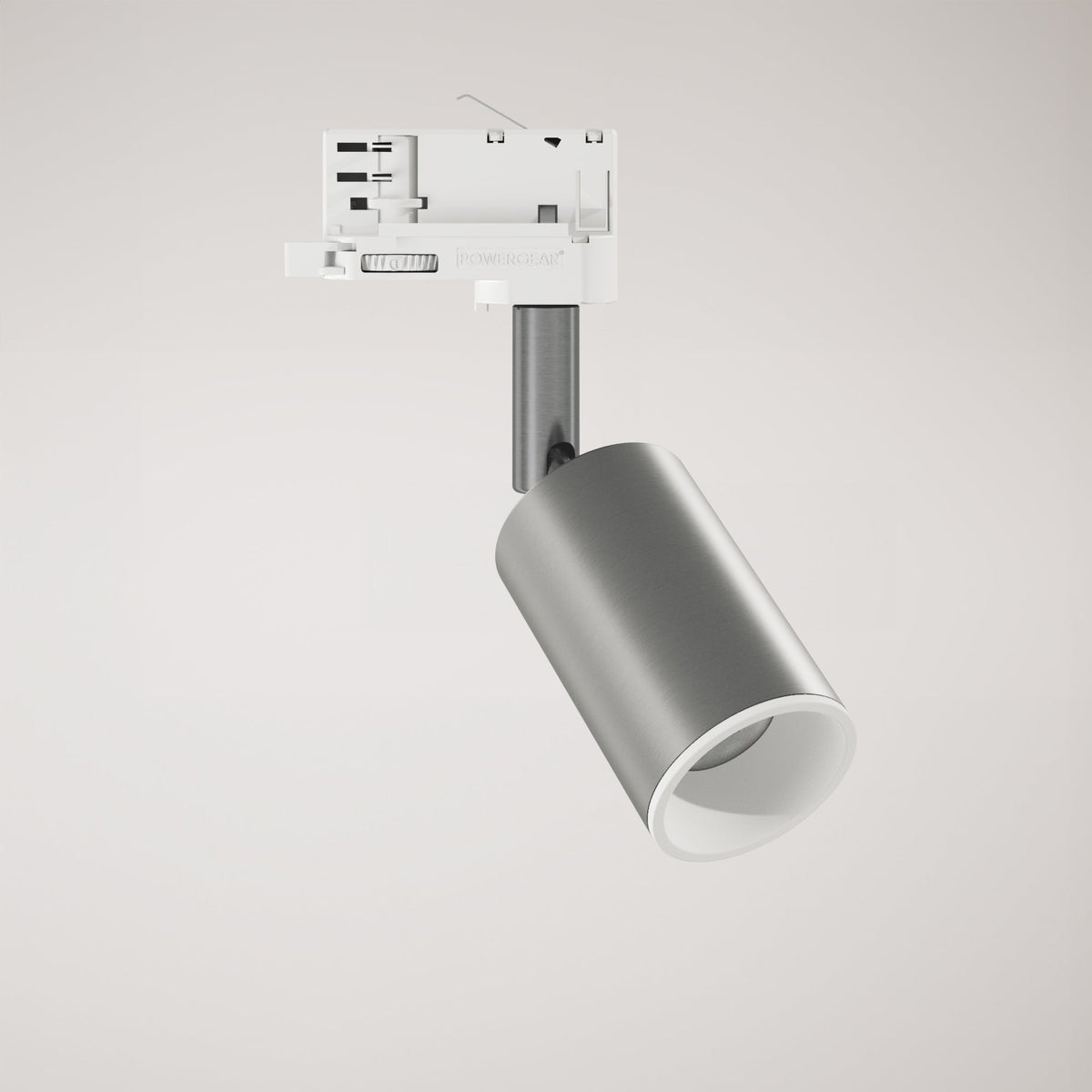Faretto orientabile Bispot per sistema a binario - Titanio satinato / Bianco opaco - Creative Cables
