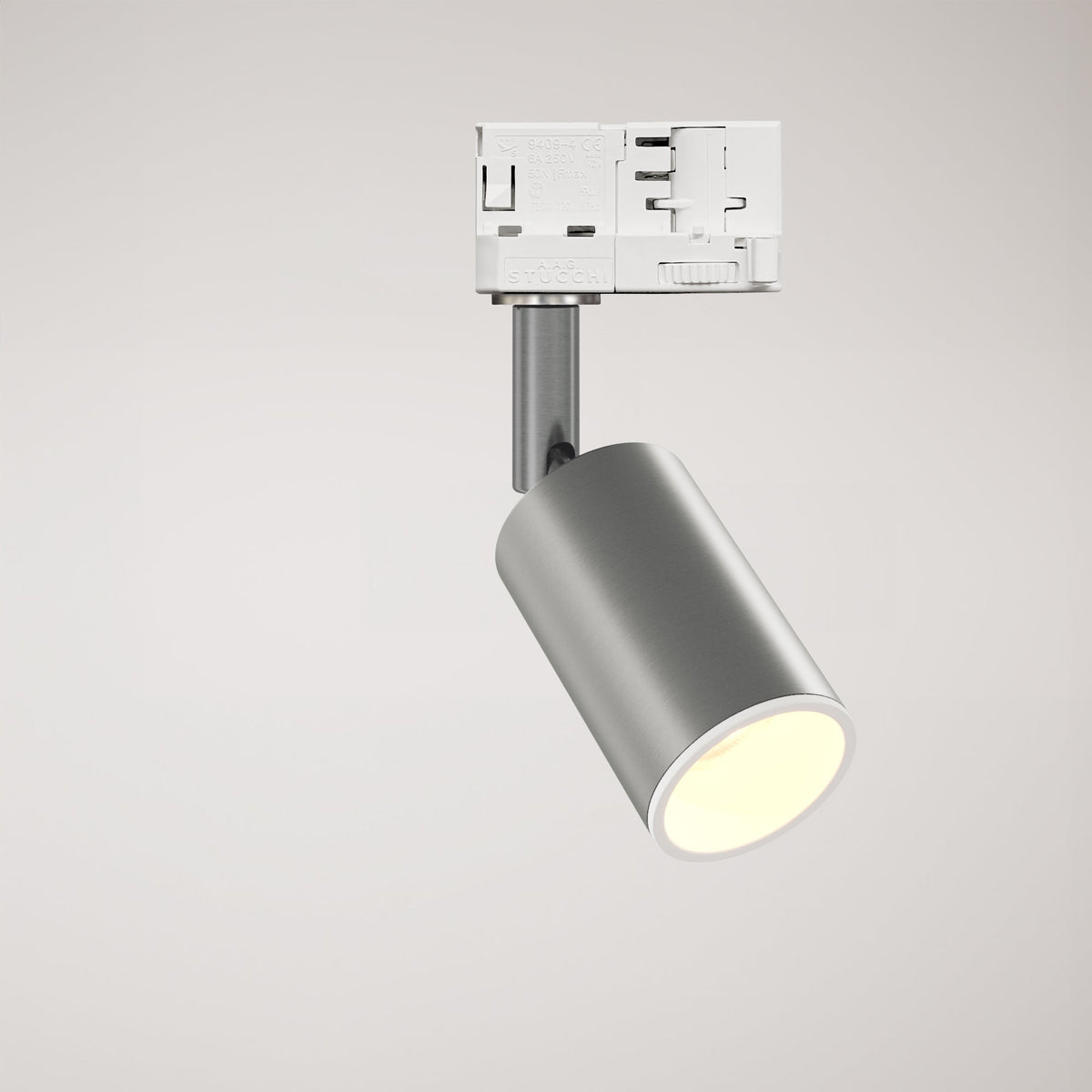 Faretto orientabile Bispot per sistema a binario - Titanio satinato / Bianco opaco - Creative Cables