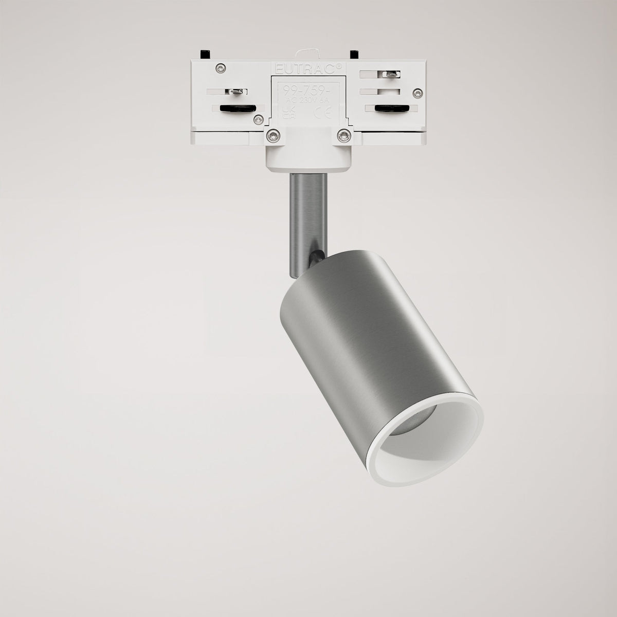 Faretto orientabile Bispot per sistema a binario - Titanio satinato / Bianco opaco - Creative Cables