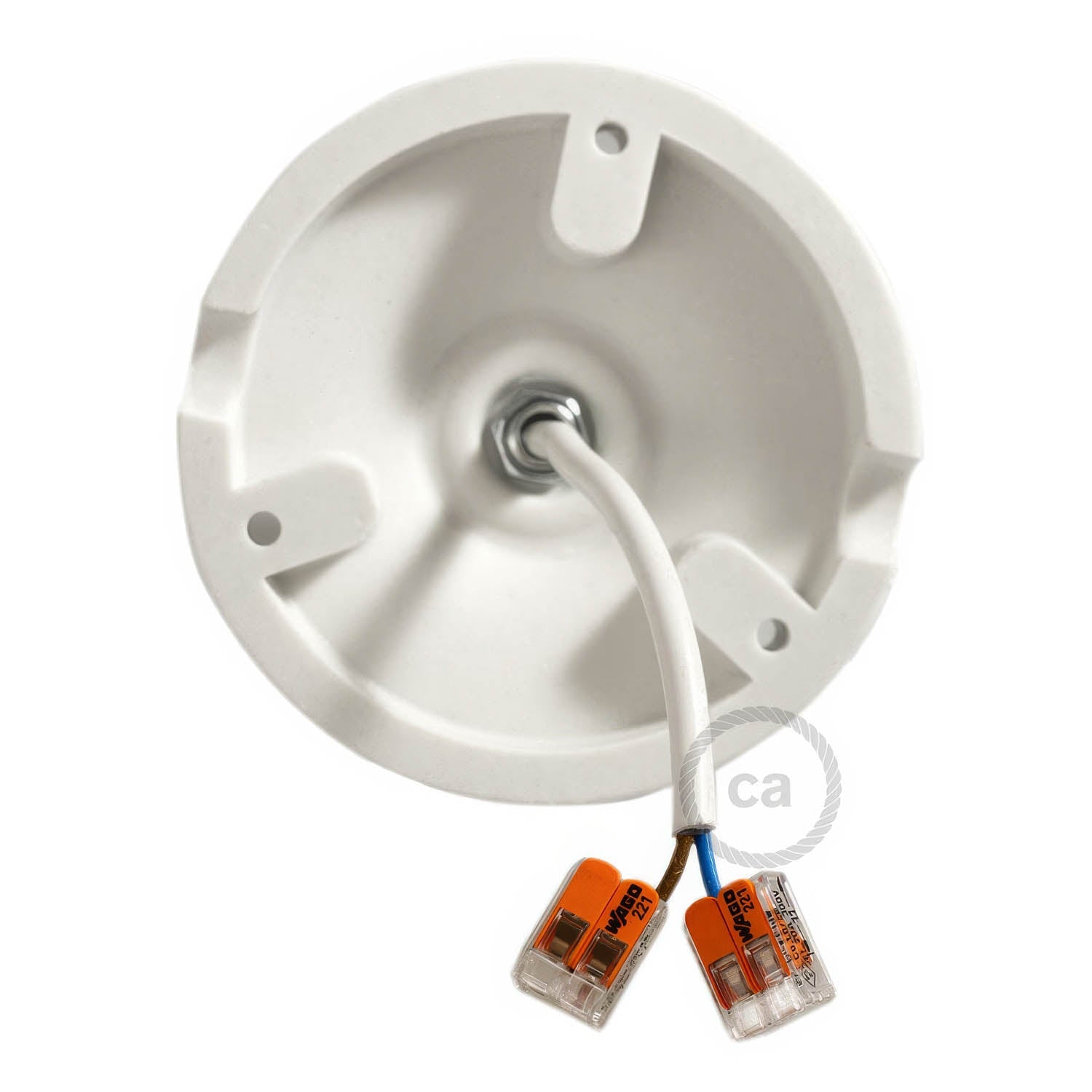 Fermaluce Color, il punto luce colorato in porcellana da parete o soffitto - Azzurro